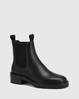 Gina Black Leather Ankle Boot 