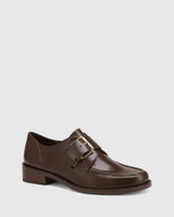 Fredric Hickory Leather Monk Strap Loafer 