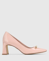 Octavia Blush Patent Leather Block Heel Pump 