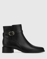Barnes Black Leather Ankle Boot 