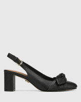 Kaye Black Leather Slingback 