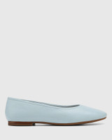 Angelic Placid Blue Leather Ballet Flat 