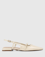 Bea Vintage Ivory Patent Leather Slingback 