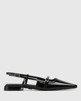 Bea Black Patent Leather Slingback 
