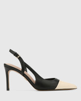 Seattle Black Leather Slingback 
