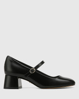 Irena Black Leather Mary Jane 