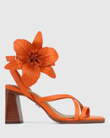 Sabina Golden Orange Leather Strappy Heel 