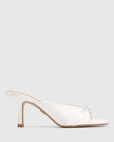 Celina Ivory Recycled Satin Textile Mule 