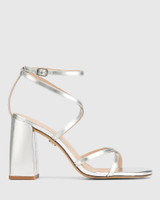 Remy Silverware Metallic Leather Strappy Heel 