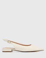 Mera Off White Leather Slingback 