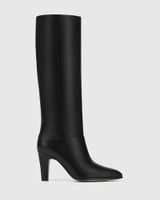 Roseberry Black Leather Long Boot  