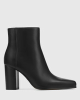 Haval Black Leather Ankle Boot 