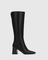 Nilo Black Leather Knee High Boot 