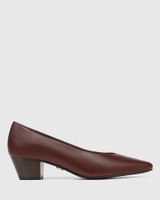 Cara Walnut Leather Pump 