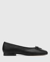 Alaskan Black Leather Ballet Flat 