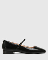 Bina Black Leather Mary Jane 