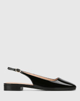 Bev Black Patent Leather Slingback 