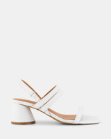 Mickey White Leather Sandal 