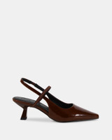 Mingle Espresso Patent Leather Slingback 