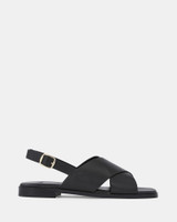 Deon Black Premium Leather Sandal 