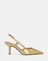 Lennox Gold Metallic Leather Slingback 