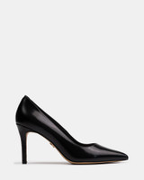 Ravyn Black Shiny Leather Pump 