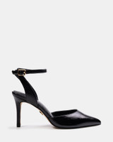 Reva Black Leather Stiletto Heel 