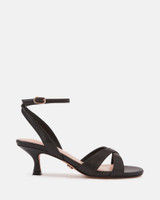 Georgina Black Leather Strappy Heel 