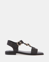 Dalia Black Pebble Leather Sandal 