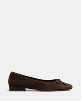 Armenia Hot Chocolate Suede Leather Ballet Flat 