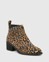 Jaime Leopard Print Hair Leather Ankle Boot