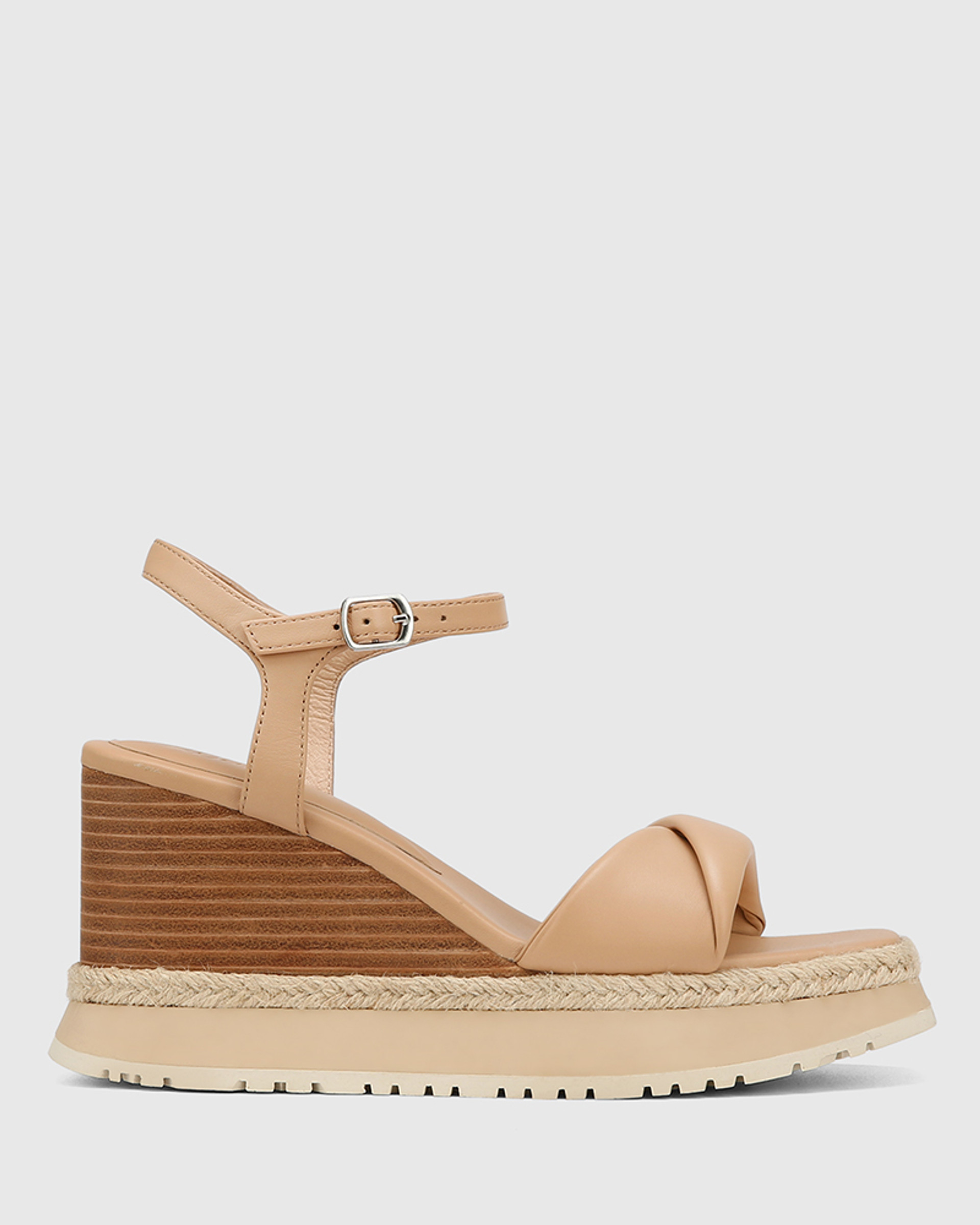 Yvonne Sand Leather Wedge Sandal