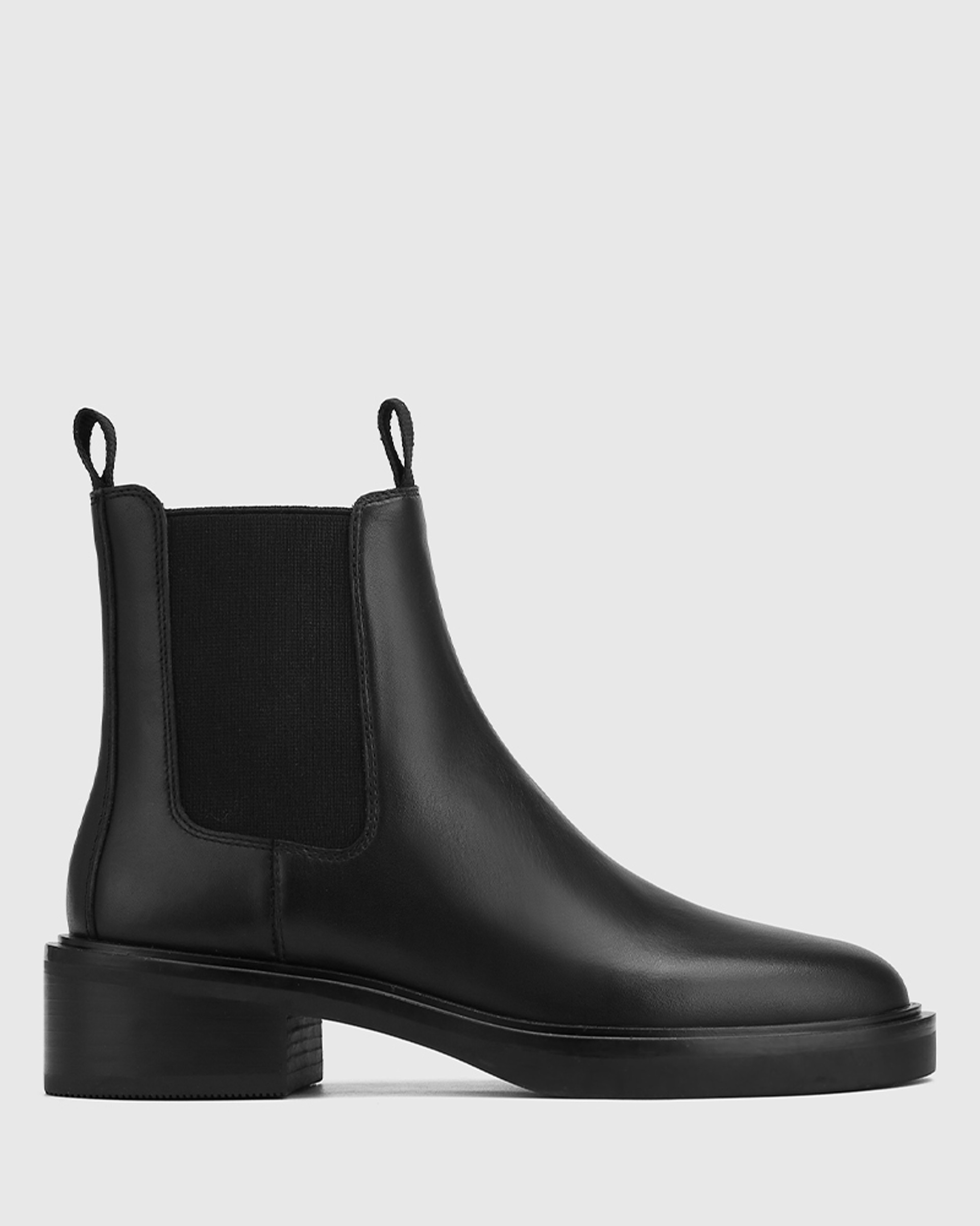 Gina Black Leather Ankle Boot