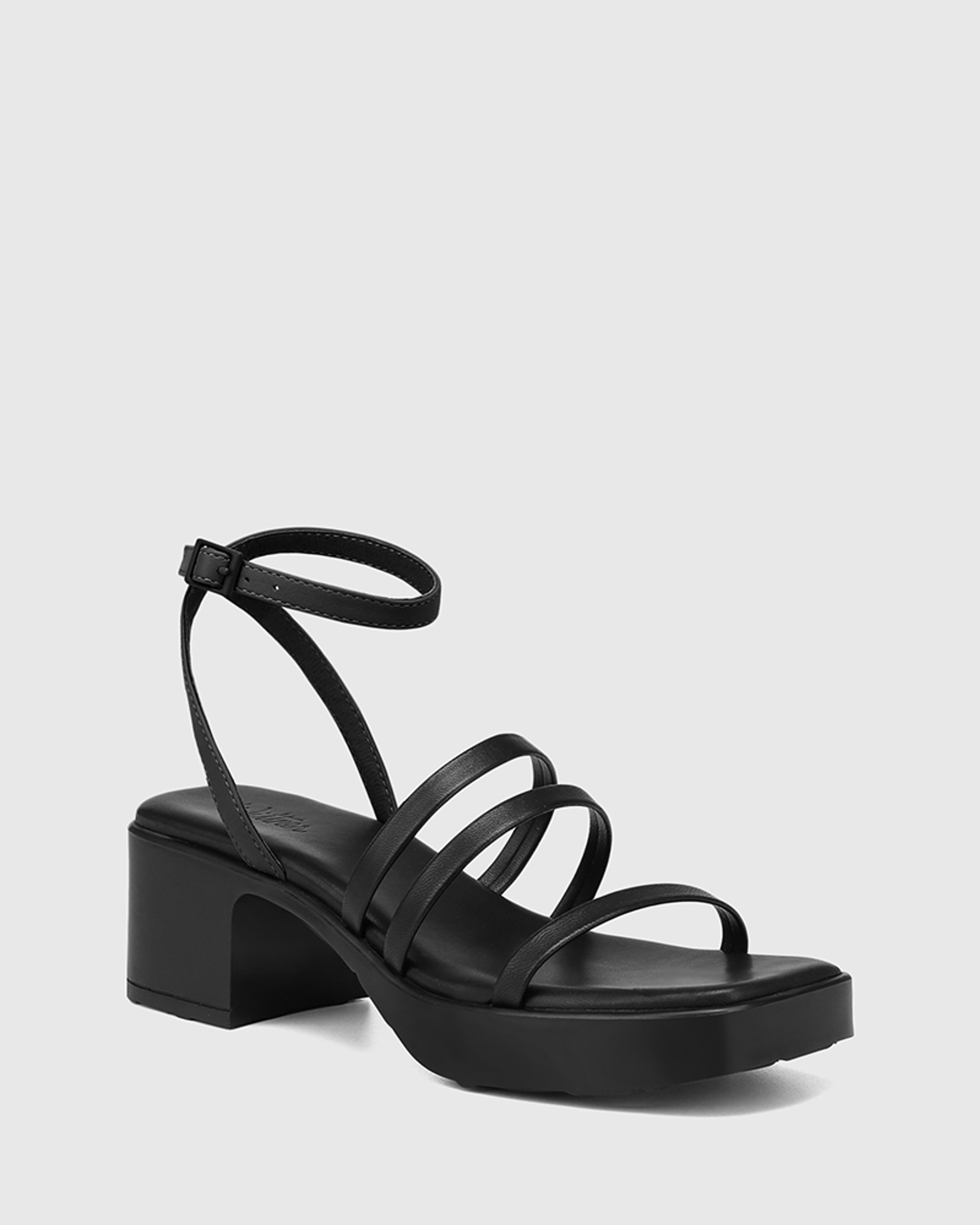 Jansen Black Leather Strappy Sandal