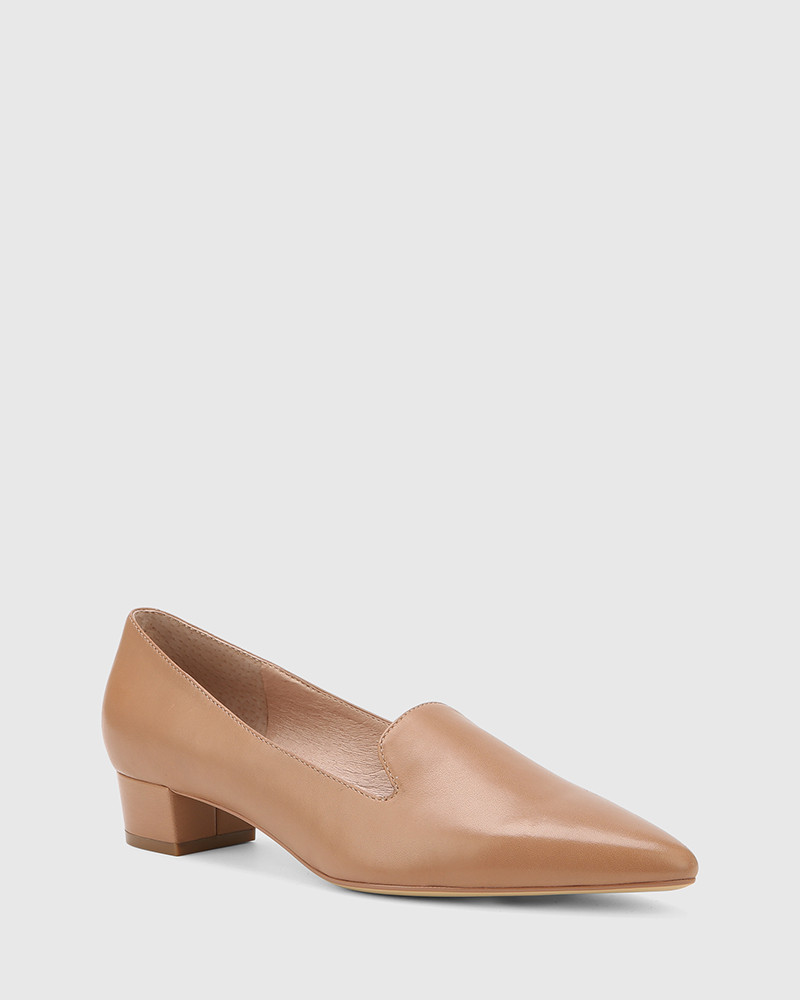 low block heel loafer