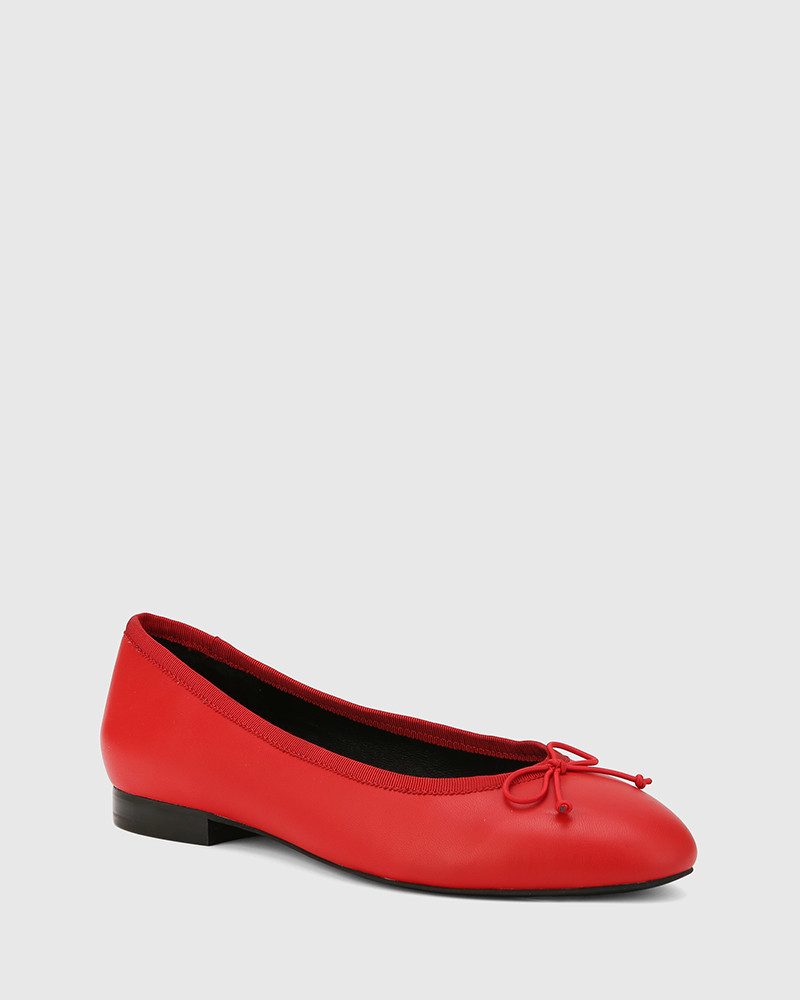 Aroma Red Leather Ballet Flat