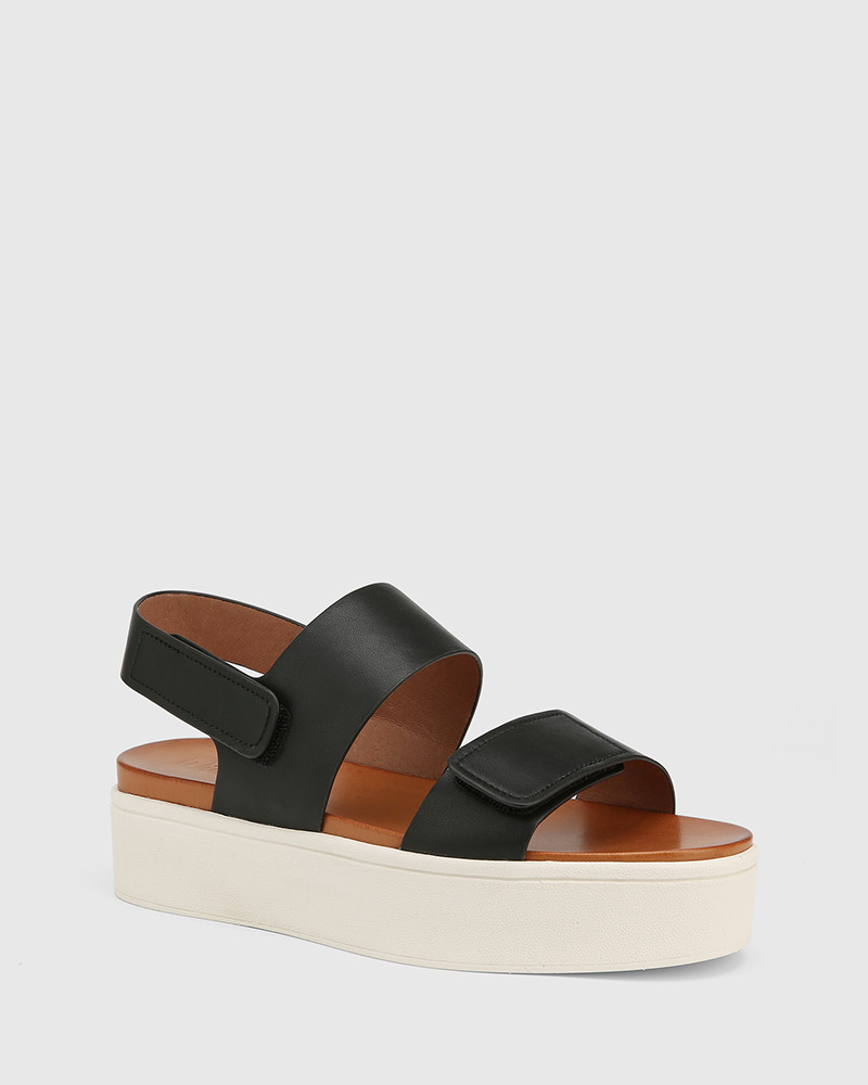 flatform sandals black