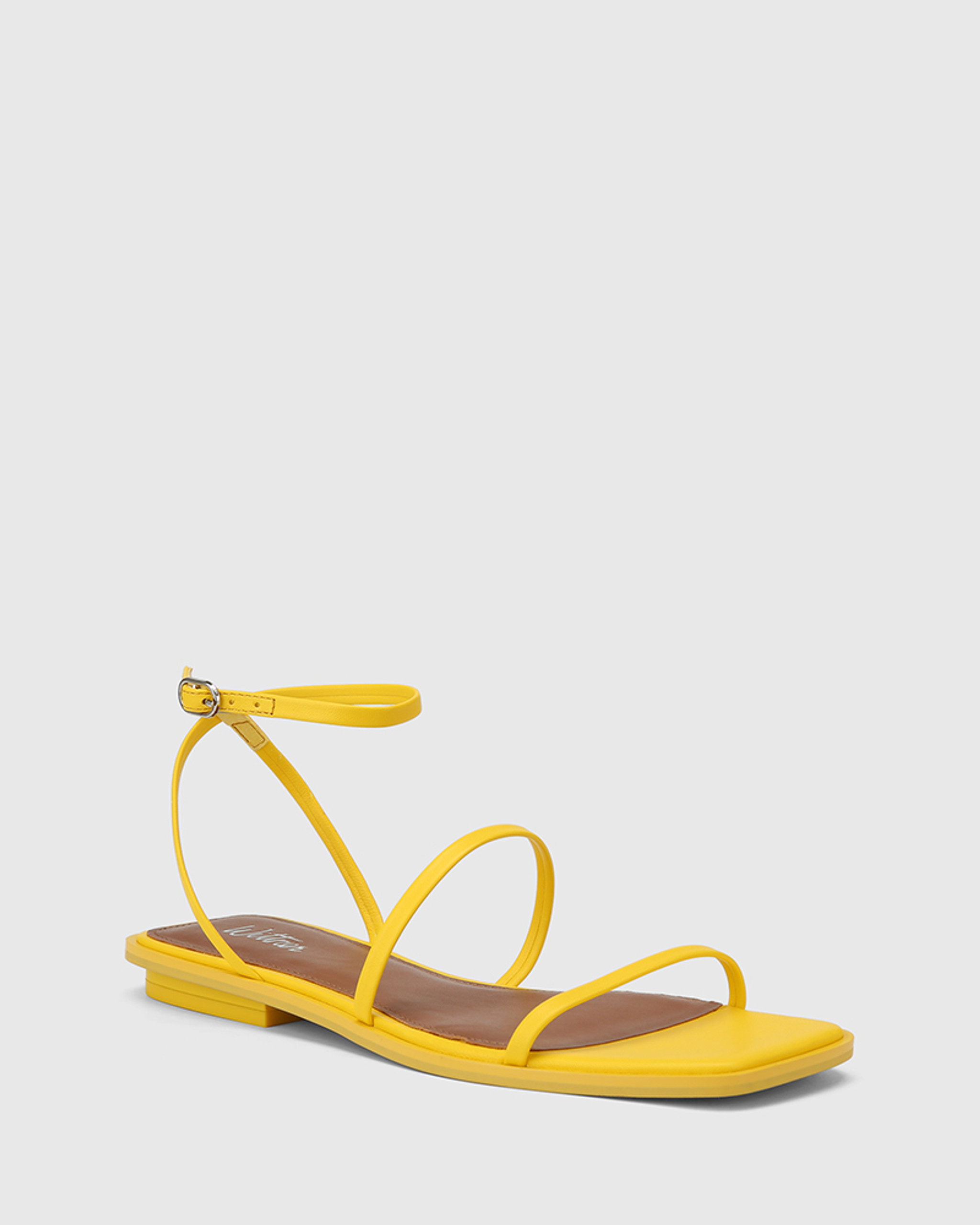 yellow leather flat shoes