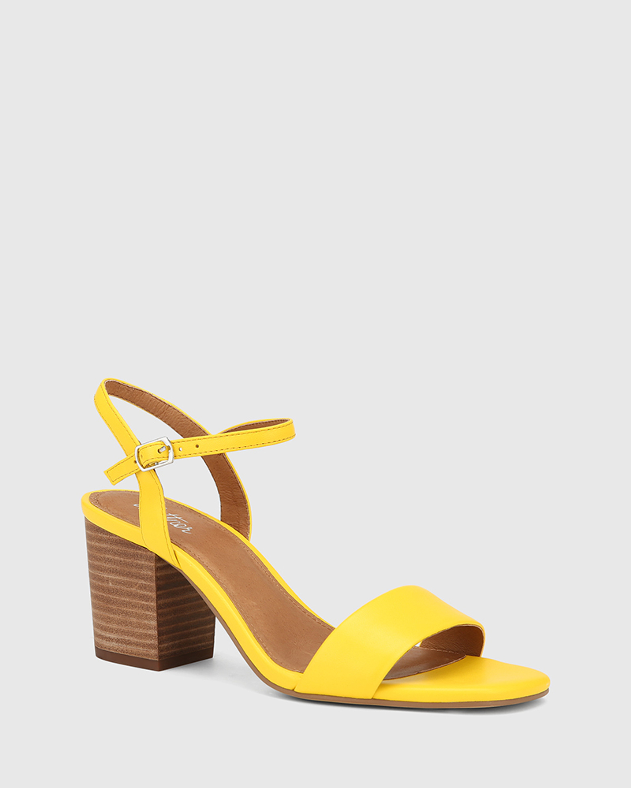 yellow mid heel shoes