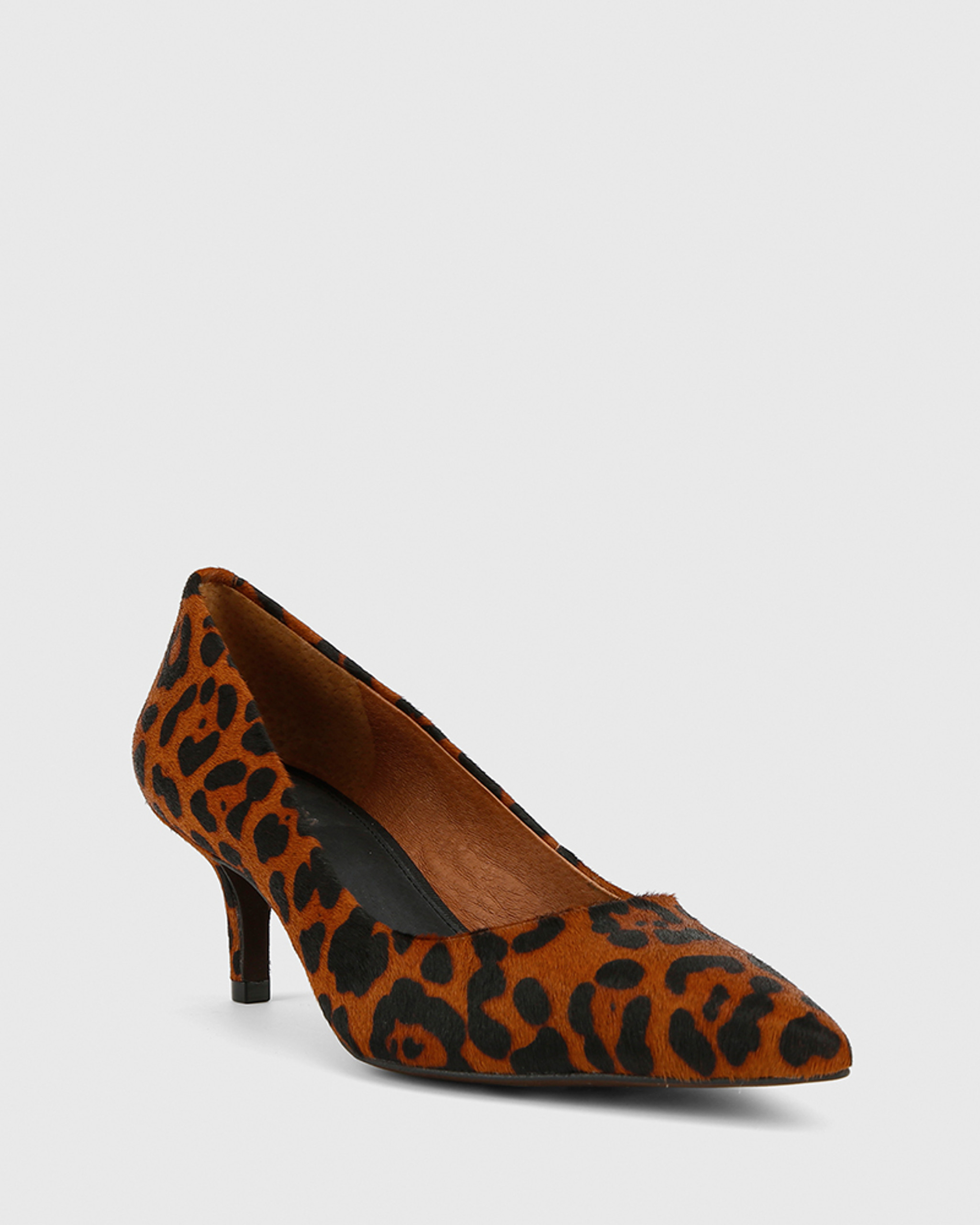 leopard skin kitten heels