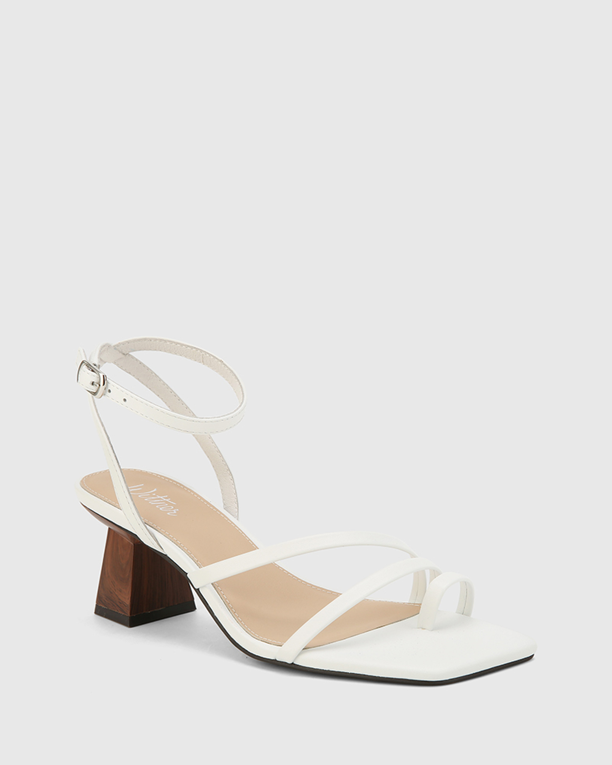 White heeled store sandals