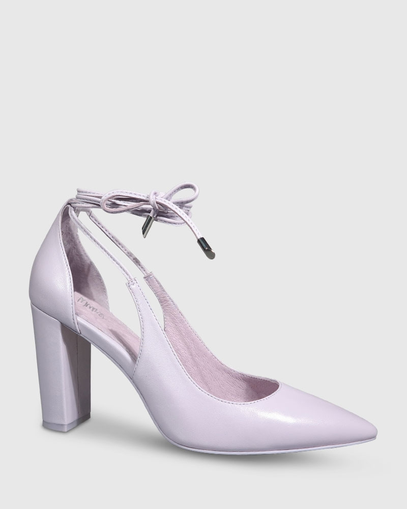 Hennessy Lilac Leather Ankle Wrap Block 