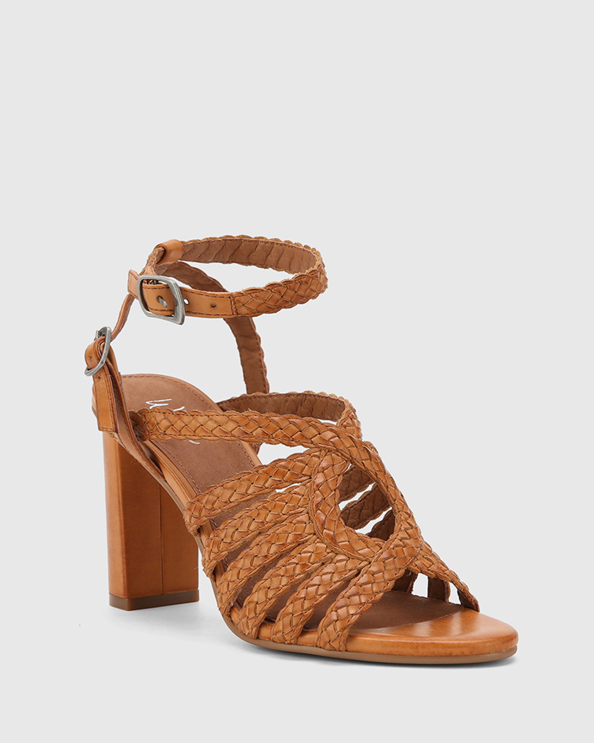 tan block heel shoes