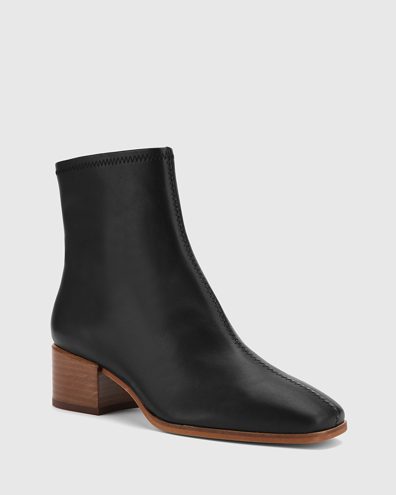 black soft ankle boots
