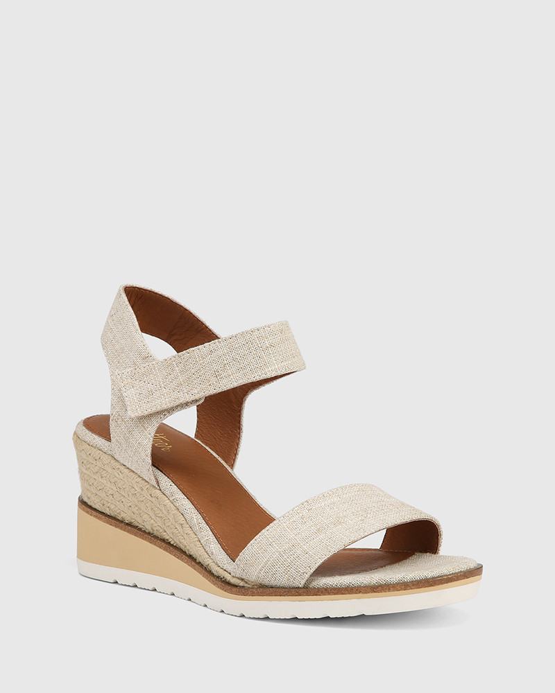 white slingback wedge sandals