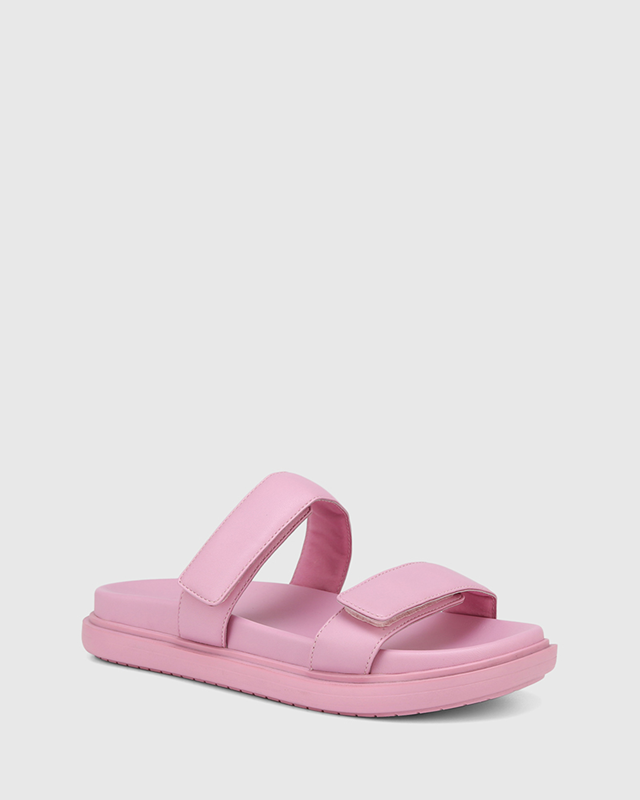 Pink sales leather slides