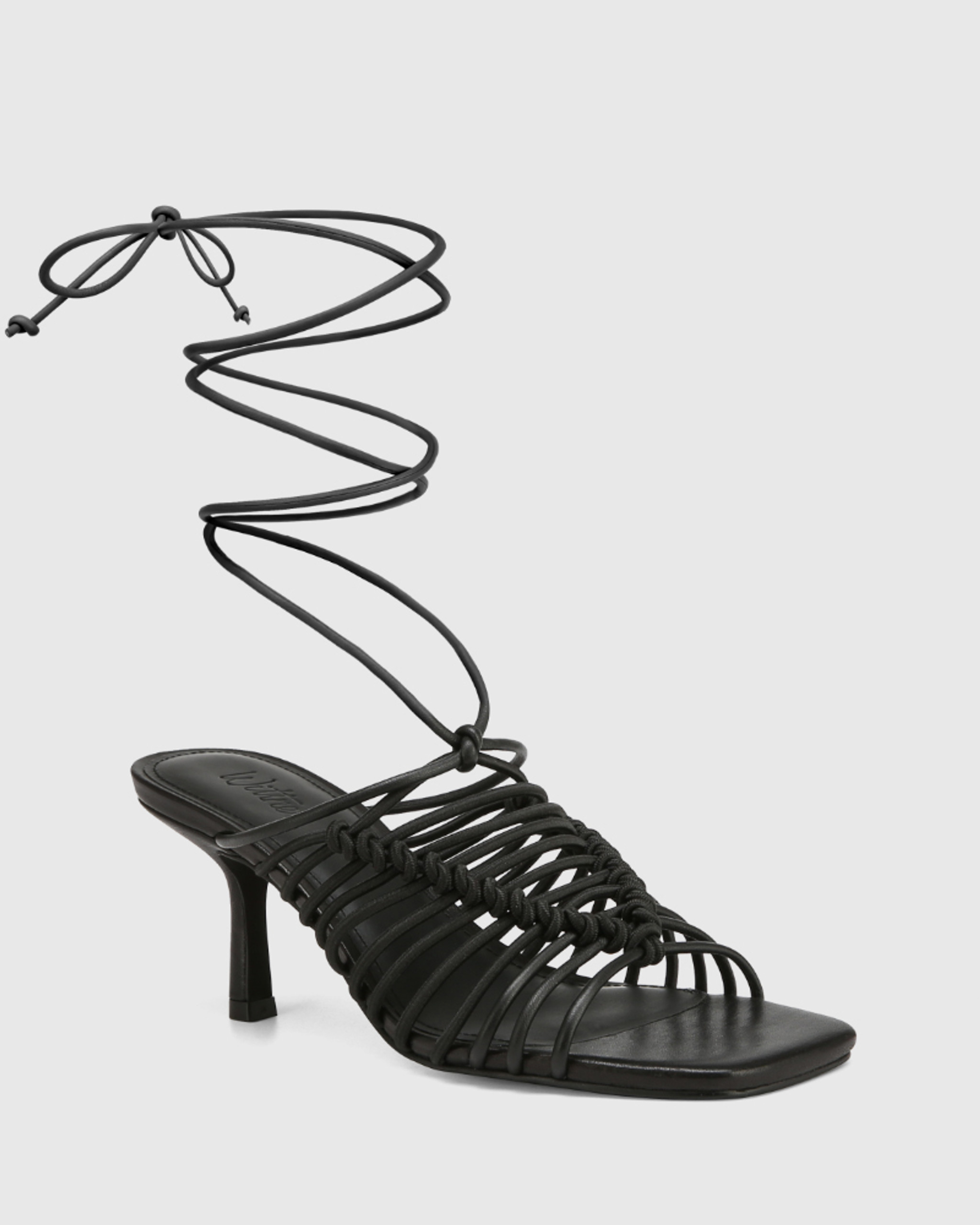 Black Strappy Toe Ring Sandals - CHARLES & KEITH US