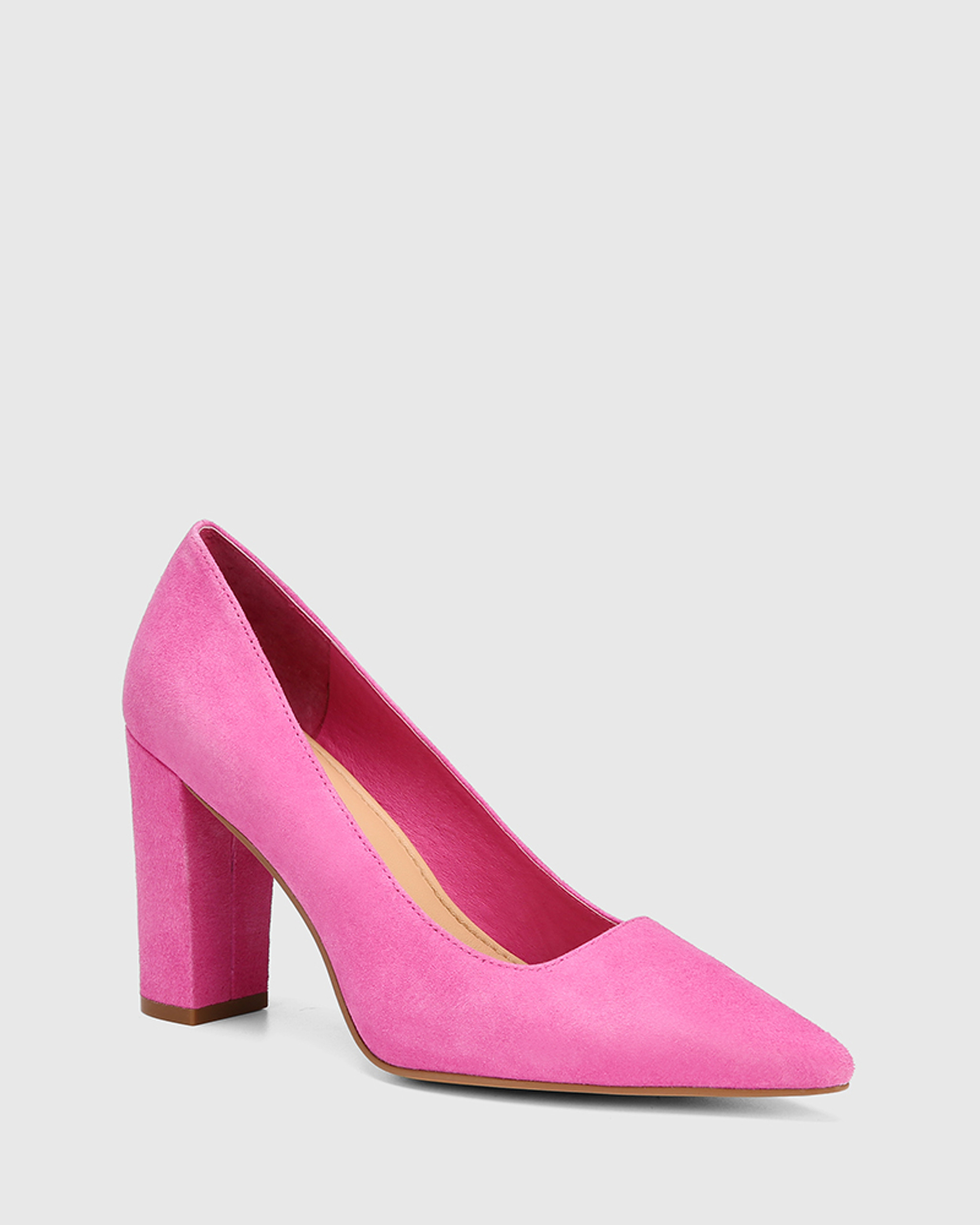 pink leather court shoes