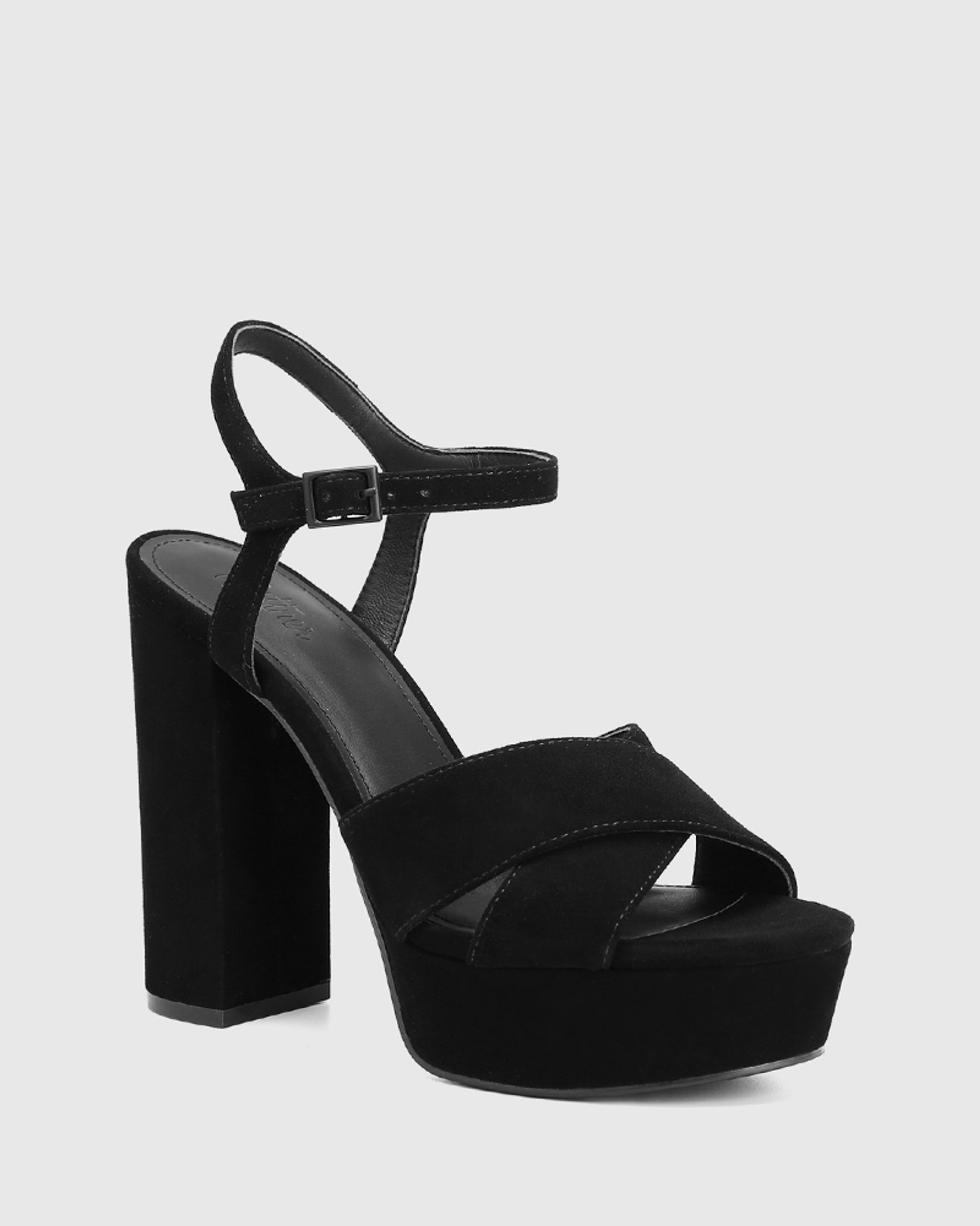 platform sandals black heels