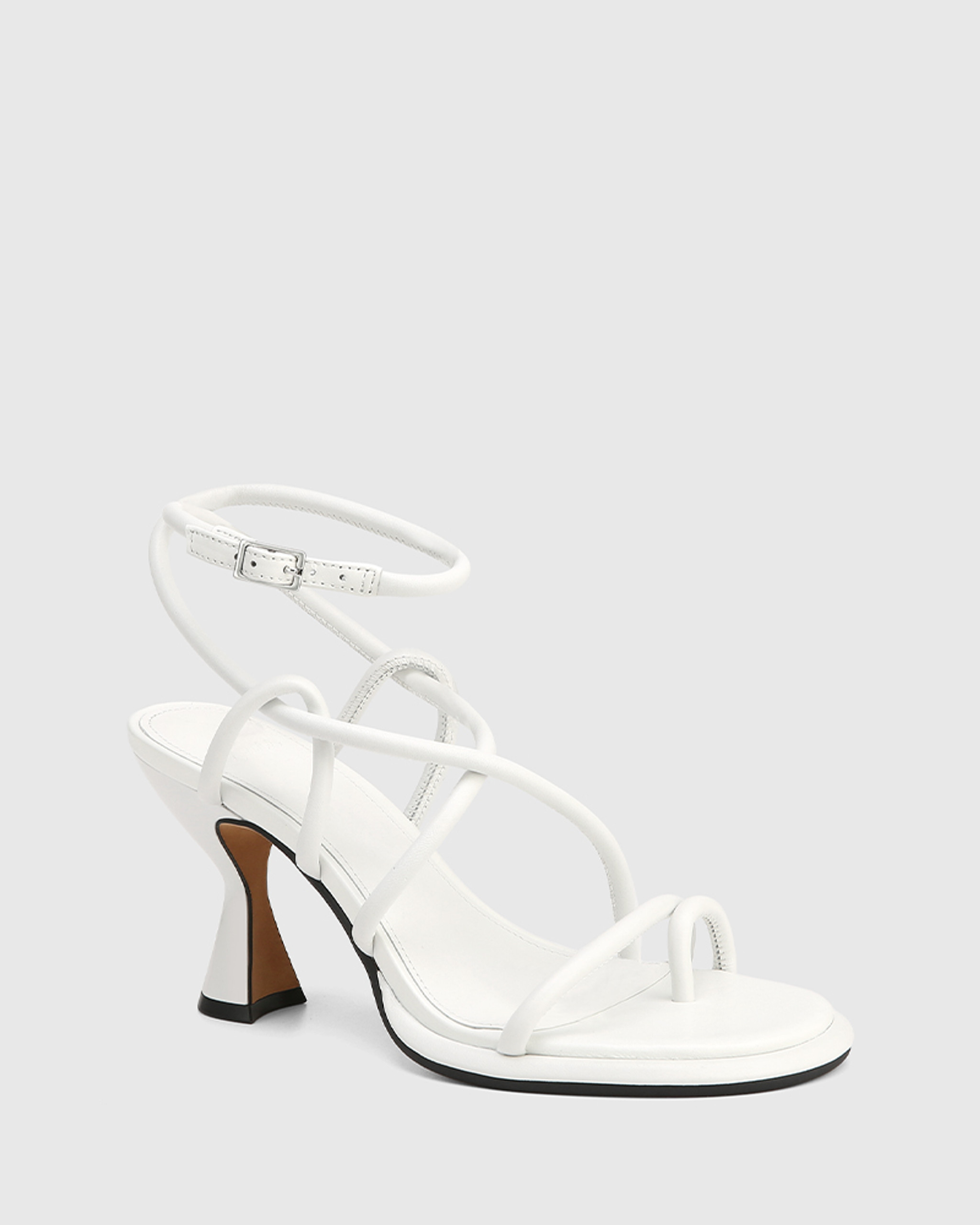 Uno White Leather Strappy Sandal